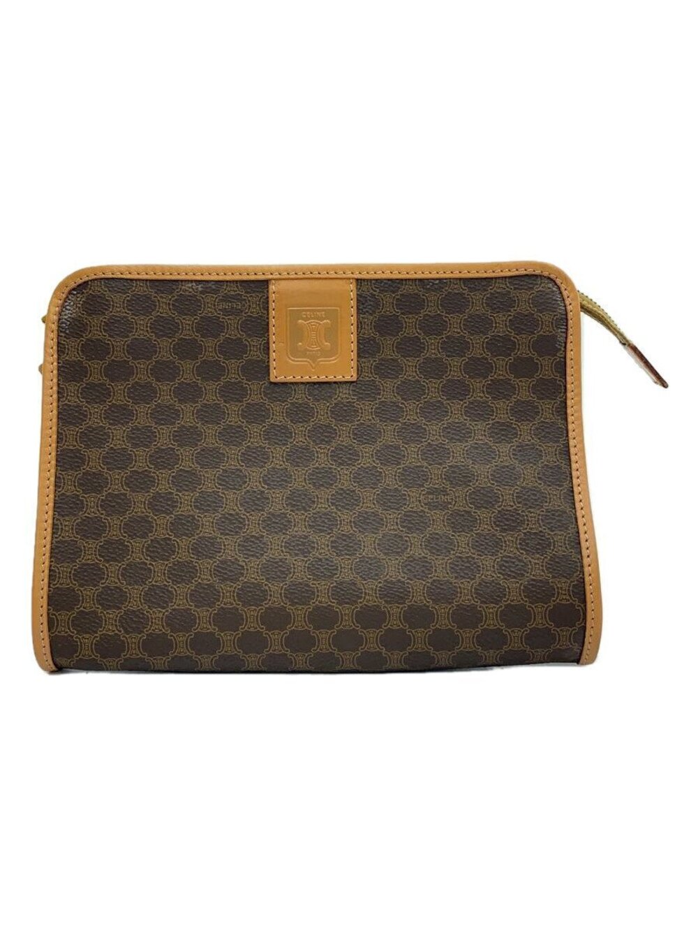 Celine Clutch Bag Brown All over Macadam